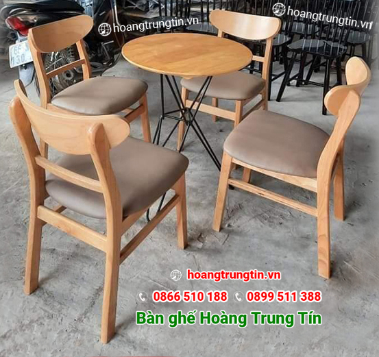bàn ghế cafe gỗ nệm thanh lý